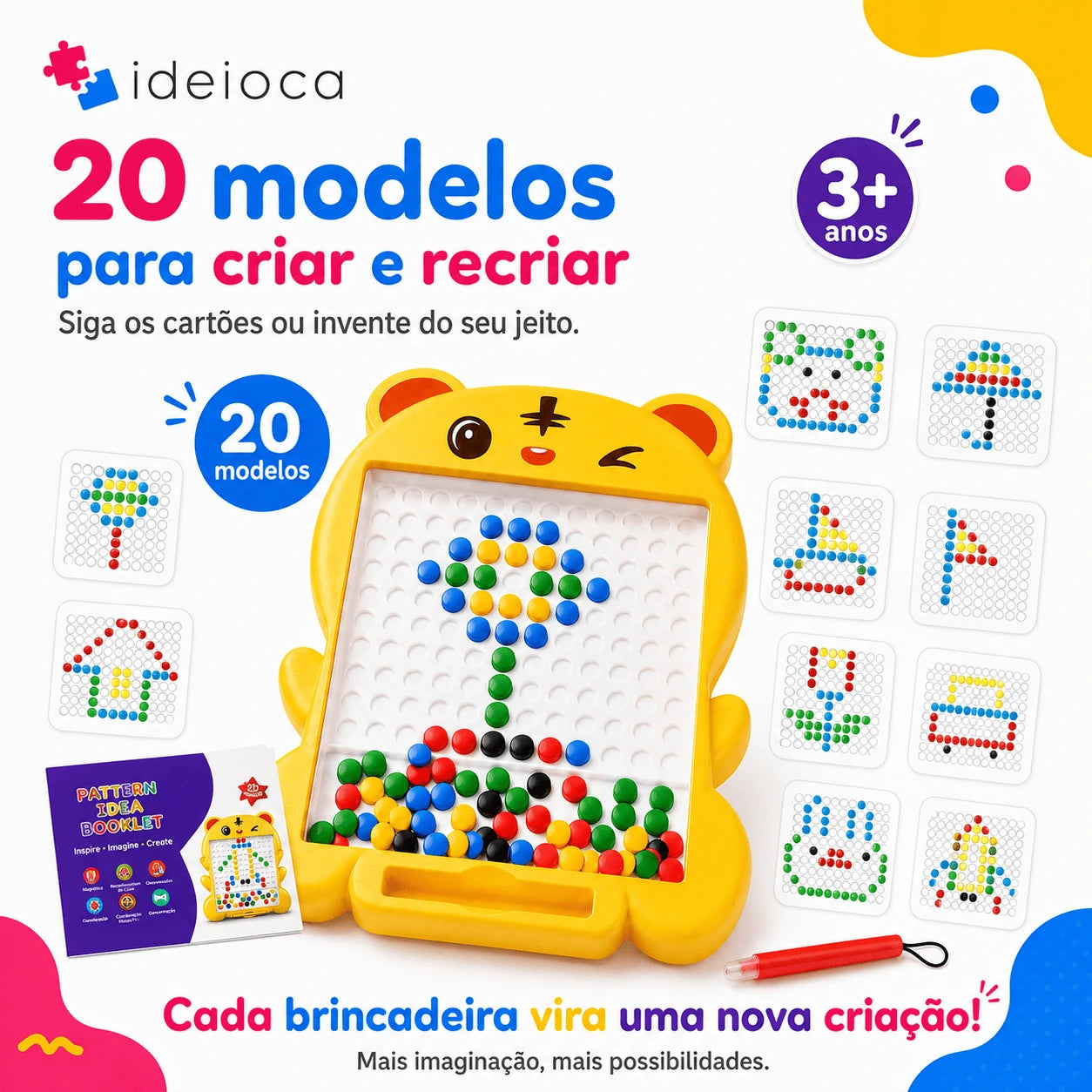 Tigrinho Magnético Ideioca – Quadro Criativo de Pontinhos (3+ anos)