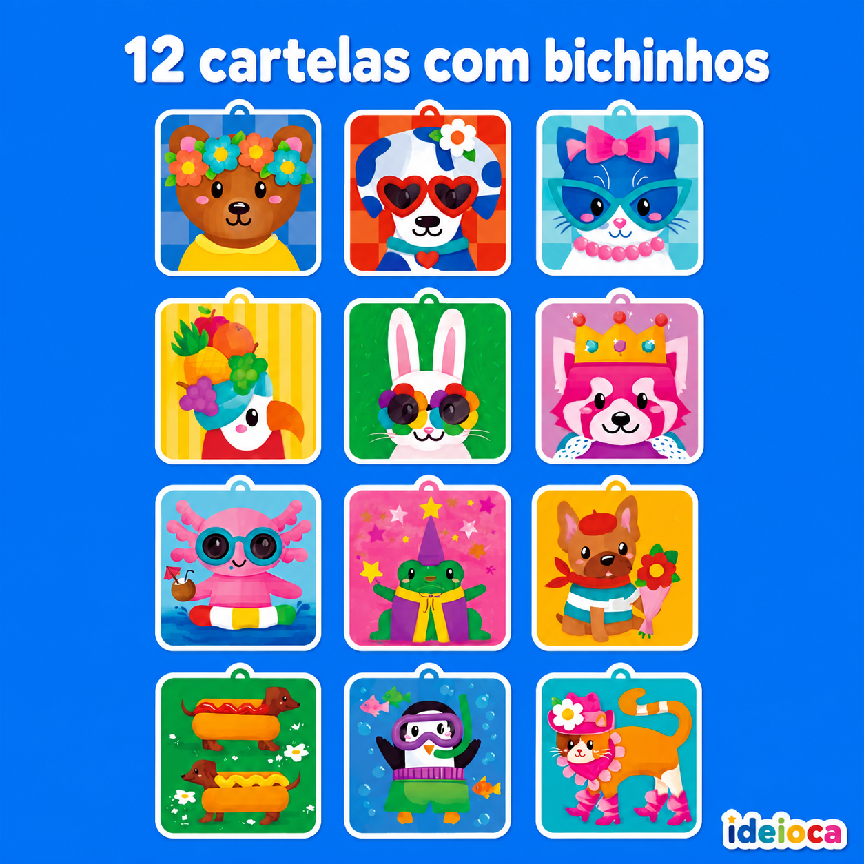 Kit Criativo Bichinhos de Pompom 3D Ideioca